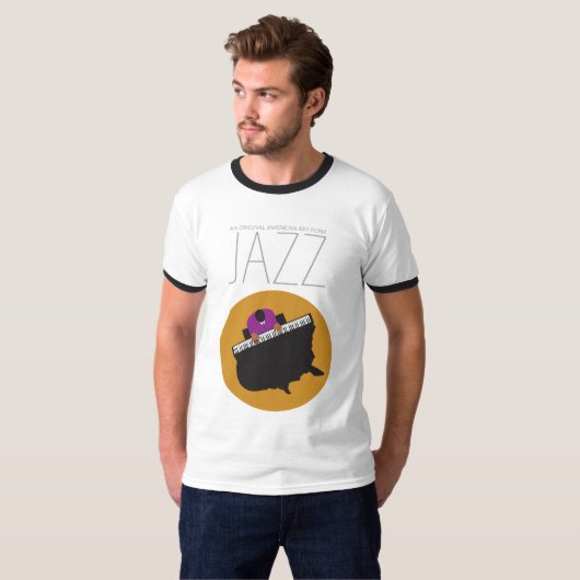 AmeriJazz Men's Basic Ringer-T - Shirt (Vorne ganz)