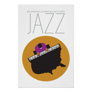 AmeriJazz White Glossy Poster