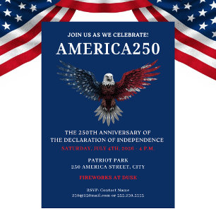AMERIKA250 4. JULI PARTY EINLADUNG
