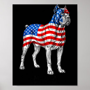 Amerika 1776-2026 Cane Corso Hund Amerikanische Fl Poster