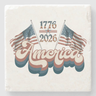 Amerika 1776–2026, Patriotisch, USA 250 Jahre Steinuntersetzer