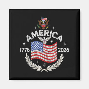 Amerika 1776 2026 patriotischer Adler USA-Flagge v Magnet