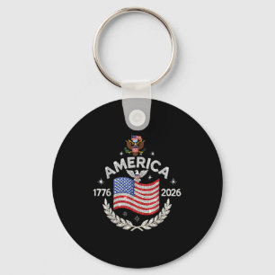 Amerika 1776 2026 patriotischer Adler USA-Flagge v Schlüsselanhänger