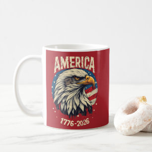 Amerika 1776 2026 Weißkopfseeadler Patriotische US Kaffeetasse
