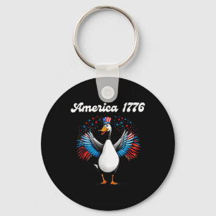 Amerika 1776, 4. Juli, Patriotische Gans Schlüsselanhänger