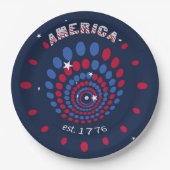 Amerika 1776 Feuerwerksspirale Pappteller (Vorderseite)