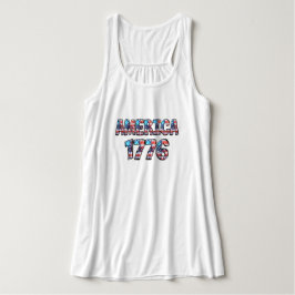 Amerika 1776 Flag und Feuerwerk Frauen Tank Top