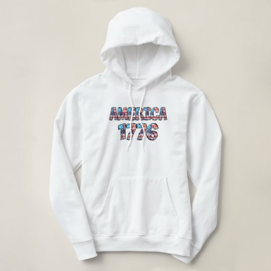 Amerika 1776 Flag und Feuerwerk Hoodie (Design vorne)