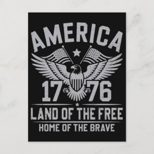 Amerika 1776 Land der Freien Heimat der Tapferen e Feiertagspostkarte