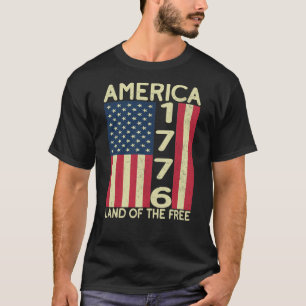 Amerika 1776 Land der freien USA Flag 4. Juli T-Shirt