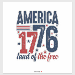 Amerika 1776 Land der Freien Vintage Patriotisches Aufkleber