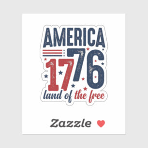 Amerika 1776 Land der Freien Vintage Patriotisches Aufkleber