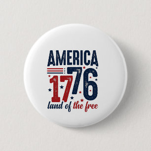 Amerika 1776 Land der Freien Vintage Patriotisches Button