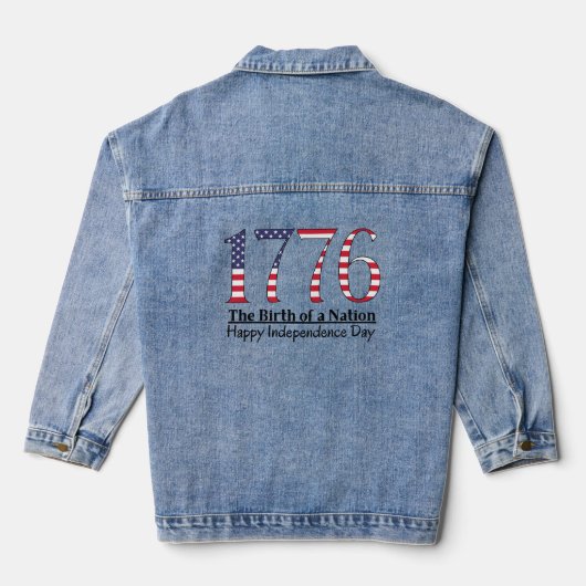 Amerika 1776 Unabhängigkeitstag Jeansjacke (Rückseite)