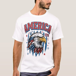 Amerika 1776 Vintage Adler Patriotisches Shirt Des