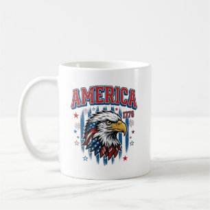 Amerika 1776 Vintage Adler Patriotisches Shirt Des Kaffeetasse
