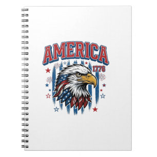 Amerika 1776 Vintage Adler Patriotisches Shirt Des Notizblock