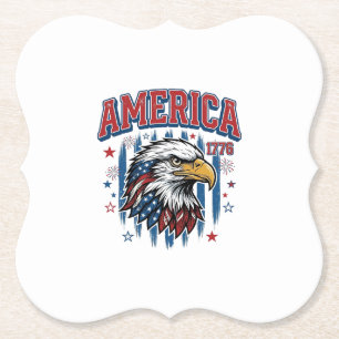 Amerika 1776 Vintage Adler Patriotisches Shirt Des Untersetzer