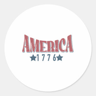 Amerika 1776 Zuhause des freien 4. Juli Runder Aufkleber