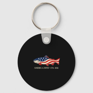 Amerika 250. 1776 2026 Angeln patriotisch Forelle Schlüsselanhänger