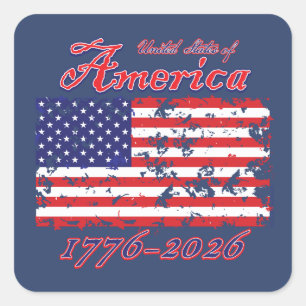 Amerika 250 1776-2026 quadratischer aufkleber