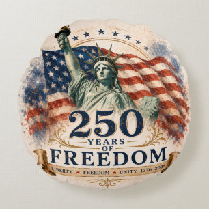 Amerika 250 – 250 Jahre Freiheit Unabhängigkeitsta Rundes Kissen