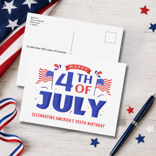 Amerika 250 4. Juli-Feier Postkarte