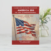 AMERIKA 250 4. Juli Party Einladung (Stehend Vorderseite)