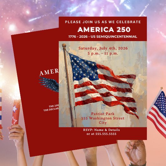AMERIKA 250 4. Juli Party Einladung