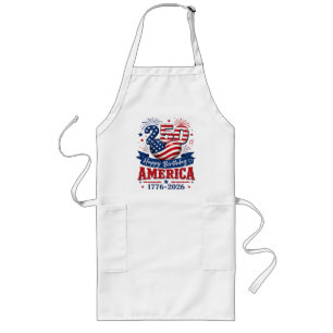 Amerika 250 Alles Gute zum Geburtstag Patriotische Lange Schürze