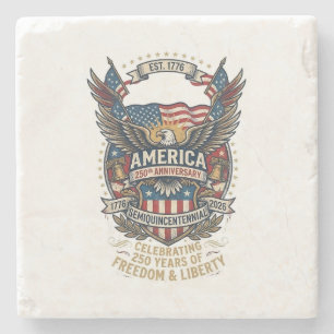 Amerika 250. Americana 1776 Freiheitsadler USA Steinuntersetzer