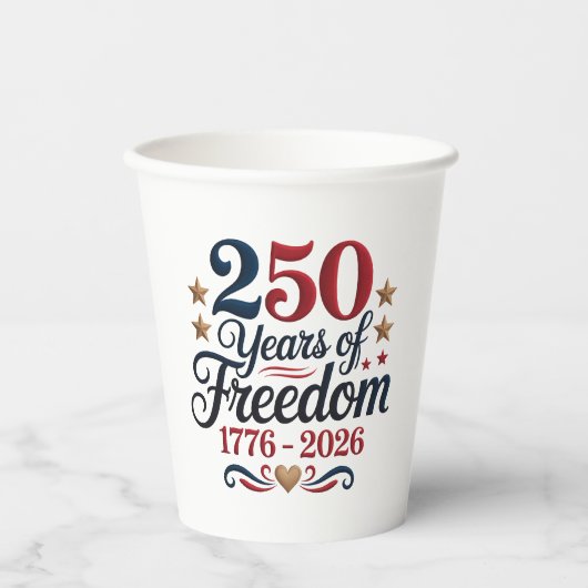 Amerika 250 Badezimmer Gast Pappbecher (Vorderseite)