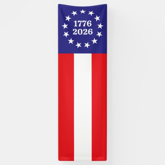 Amerika 250 Betsy Ross Banner (Vertikal)