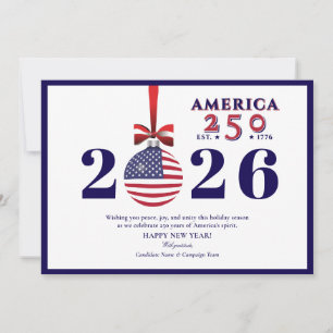 Amerika 250 Blau Patriotischer Weihnachts Sponsor  Feiertagskarte