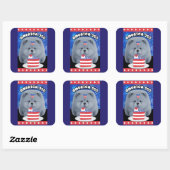 AMERIKA 250  - BLAUER Chow-Chow Quadratischer Aufkleber (Blatt)