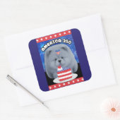 AMERIKA 250  - BLAUER Chow-Chow Quadratischer Aufkleber (Umschlag)