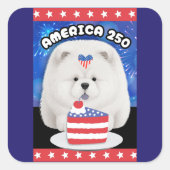 AMERIKA 250 - CREAM Chow Quadratischer Aufkleber (Vorderseite)