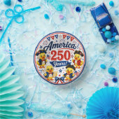 Amerika 250 Entchen-Feier Pappteller (Party)
