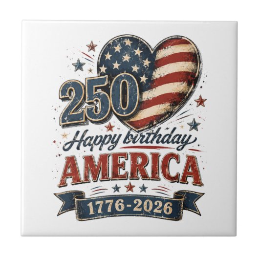 Amerika 250-Feier Fliese (Vorderseite)