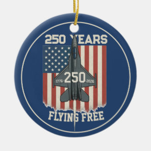 Amerika 250 Flying Free Ornament Patriotischer Jet