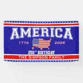 Amerika 250 Geburtstag 1776-2026 Banner (Horizontal)