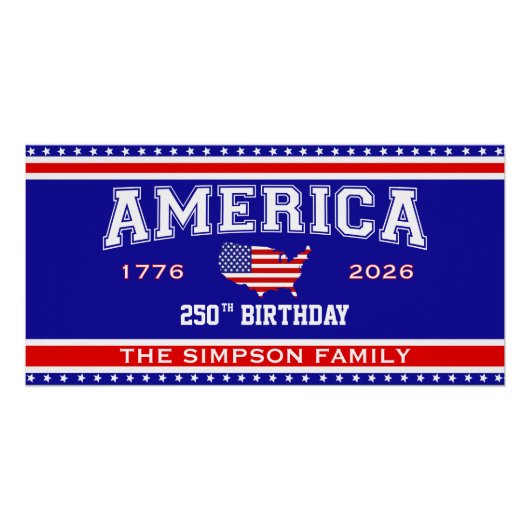 Amerika 250 Geburtstag 1776-2026 Poster (Vorderseite)