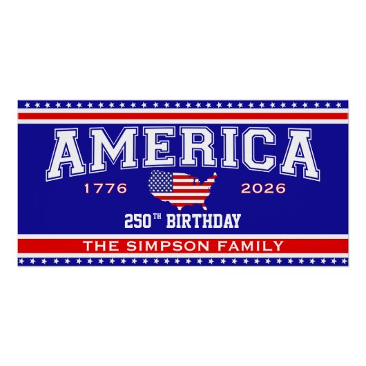 Amerika 250 Geburtstag 1776-2026 Poster (Vorderseite)