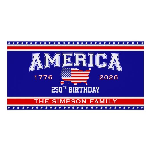 Amerika 250 Geburtstag 1776-2026 Poster (Vorderseite)