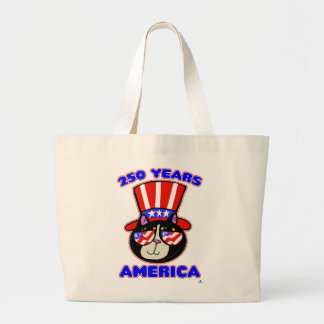 Amerika 250 Geburtstag Patriotische Katze Juli Vie Jumbo Stoffbeutel