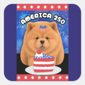 AMERIKA 250 - GLATTER Chow Quadratischer Aufkleber (Vorderseite)
