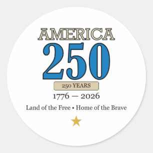 Amerika 250 Jahre 1776–2026 Vintage Patriotischer Runder Aufkleber