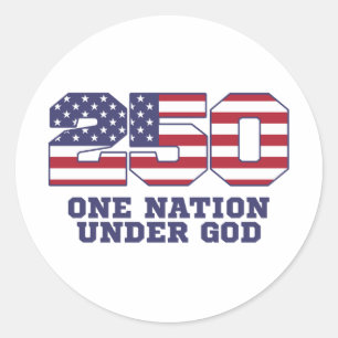 Amerika 250 Jahre 250. Jubiläum Unabhängigkeit Runder Aufkleber