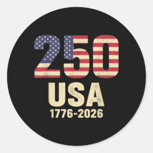 Amerika 250 Jahre 4. Juli 250. Jubiläum Runder Aufkleber
