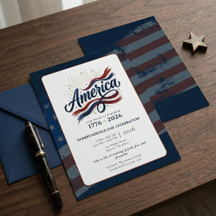 Amerika 250 Jahre 4. Juli Unabhängigkeitstag Einladung